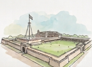 Fort St George, watercolour study