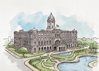 Ripon Building, watercolour study